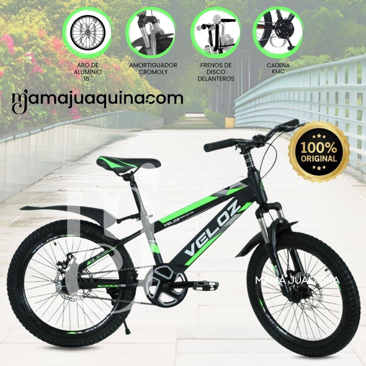 VELOX - Bicicleta Para Niño Aro 16 «PALMEIRA SMOL» Green