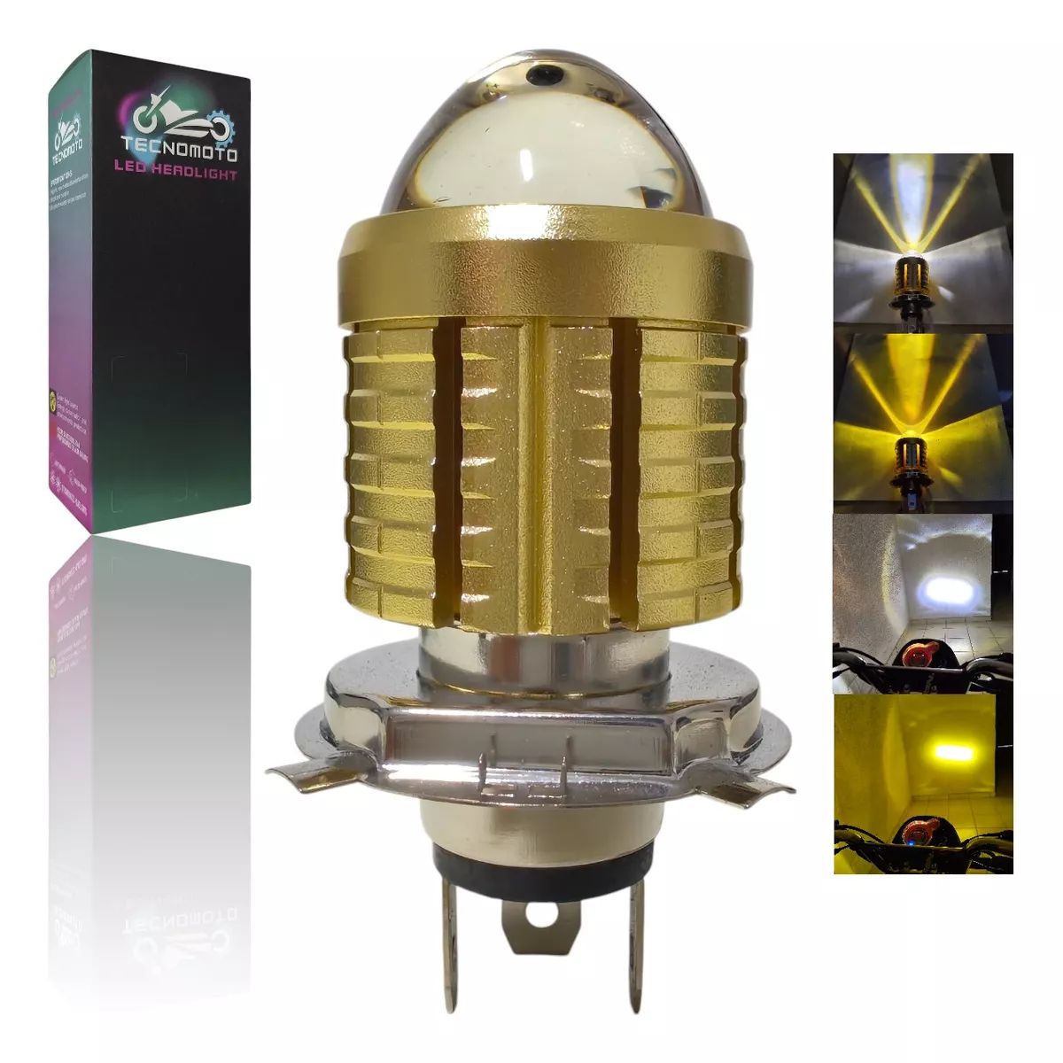 JETLIFE - Foco Led H4 Moto Lupa Doble Color 15W 1500LM