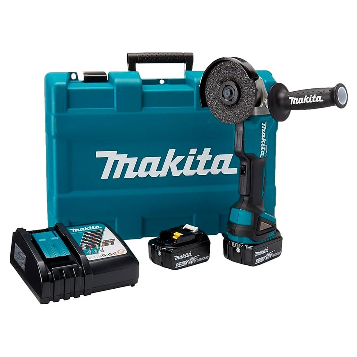 MAKITA - Esmeril Angular 45 18V BL XPT + 2 Bat 5AH DGA458RTE Makita