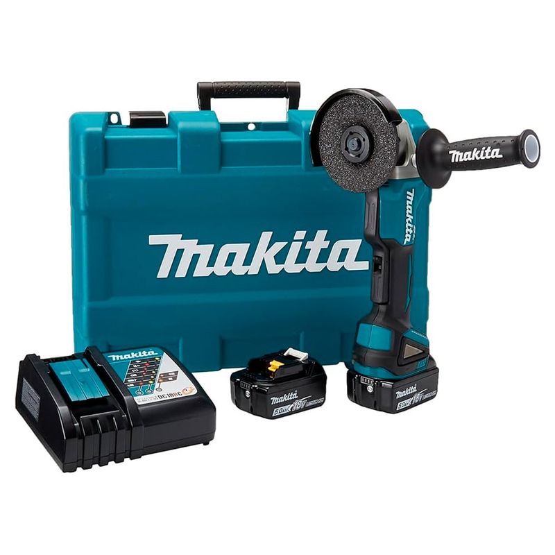 MAKITA - Esmeril Angular 45 18V BL XPT + 2 Bat 5AH DGA458RTE Makita