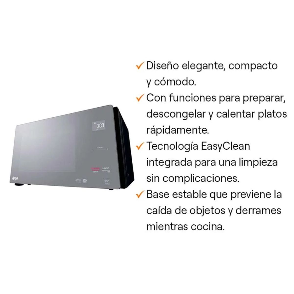 LG - Horno Microondas MH8296DIR 42L con EasyClean LG