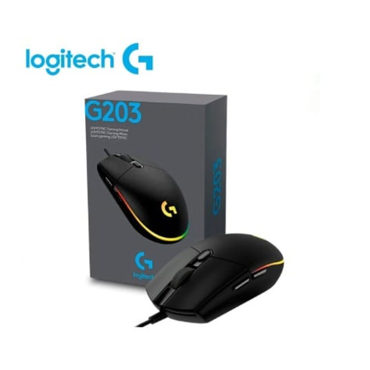 LOGITECH - Mouse Gamer Logitech G203 LIGHTSYNC RGB Negro