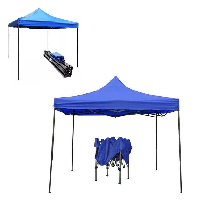 GENERICO - Carpa Toldo Plegable 3x3 Lona Impermeable -Azul