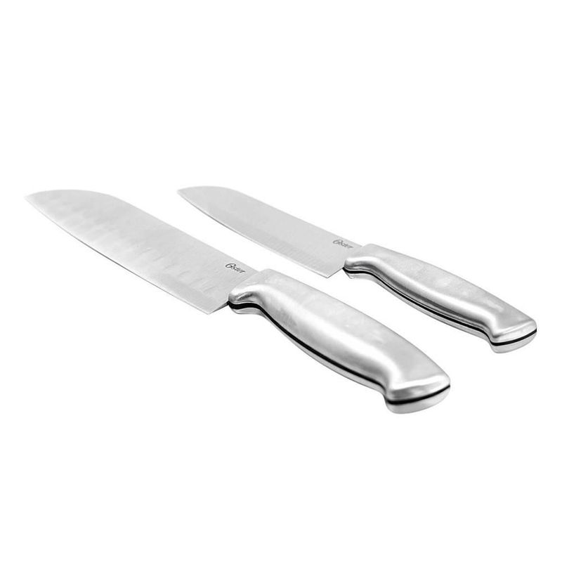 FOSTER GRANT - Set de Cuchillos Santoku 2Pzs Oster 91602-02 Acero Inoxidable