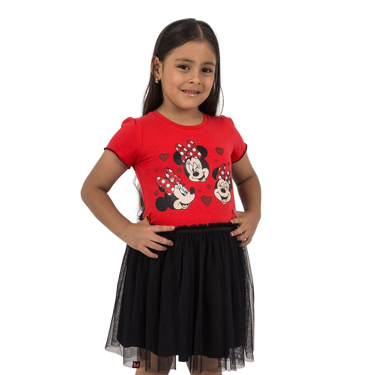 DISNEY - VESTIDO MODA MC NIÑA MINNIE MOUSE ROJO
