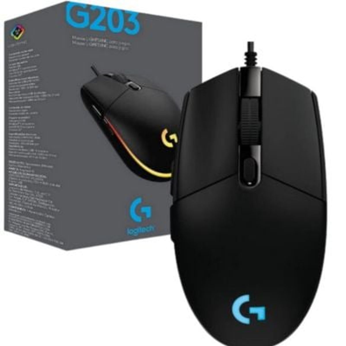 LOGITECH - MOUSE LOGITECH G203 LIGHTSYNC RGB 8000DPI NEGRO