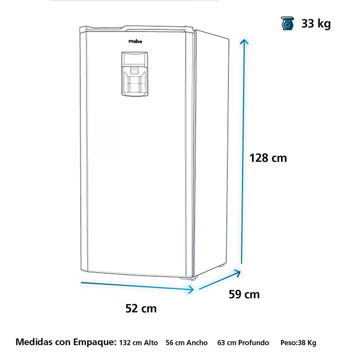 MABE - Refrigeradora Monopuerta 187 L Netos Inox RMU202PXPRS1- Mabe