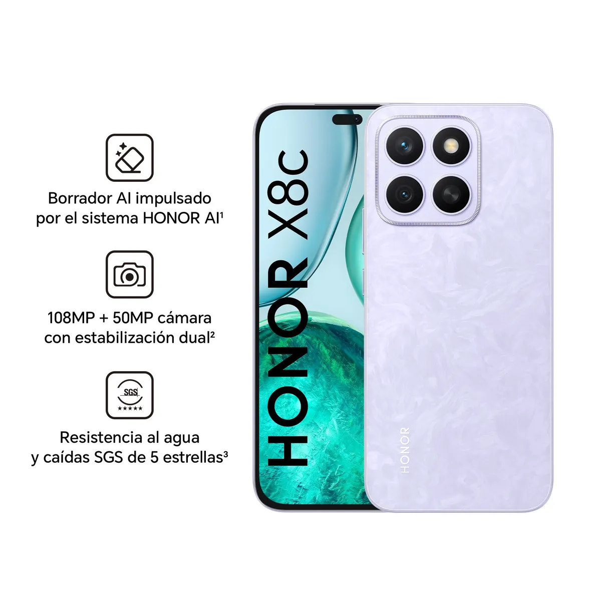 HONOR - HONOR X8c 8GB+256GB Cloud Purple