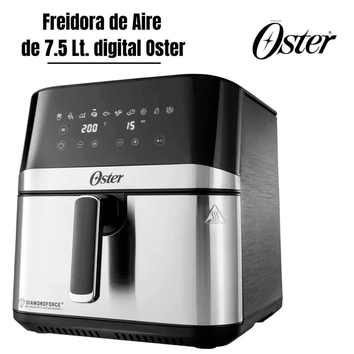 OSTER - Freidora de Aire Digital Oster de 7.5 L con 10 programas CKSTAF75DSSDF