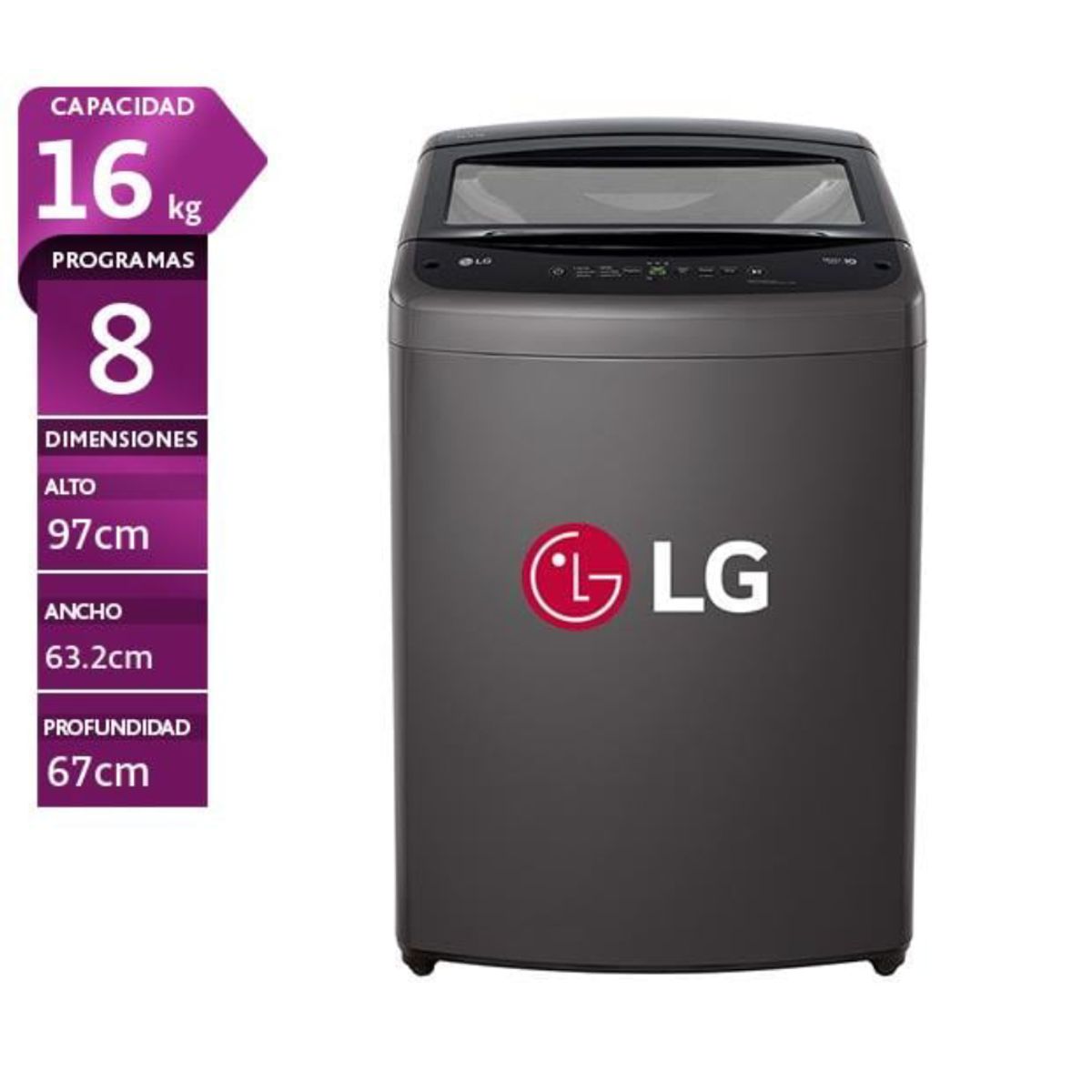LG - LAVADORA LG 16 KG CARGA SUPERIOR TURBODRUM WT16BVTB