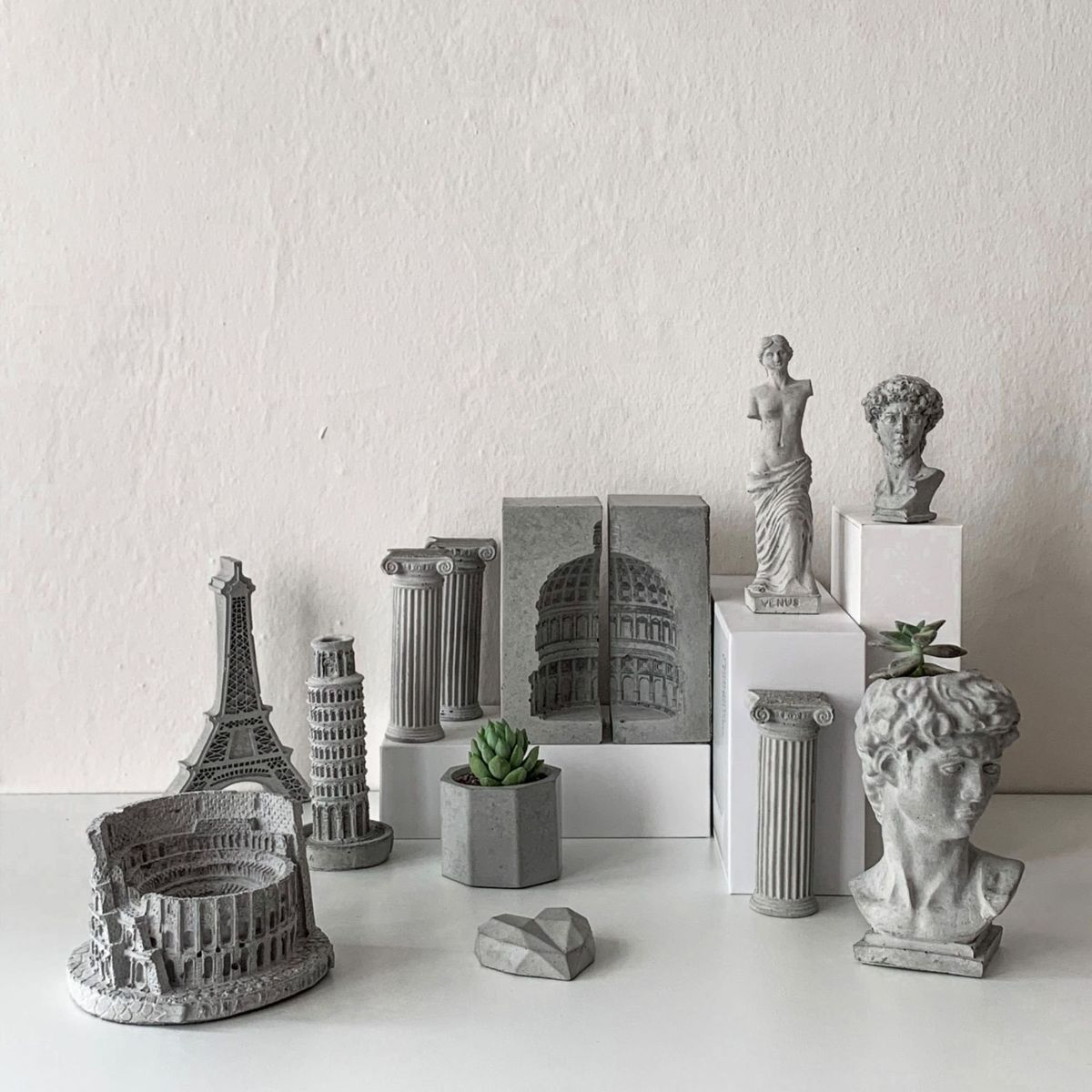 GENERICO - Set Esculturas Completo Concreto Grecia Roma