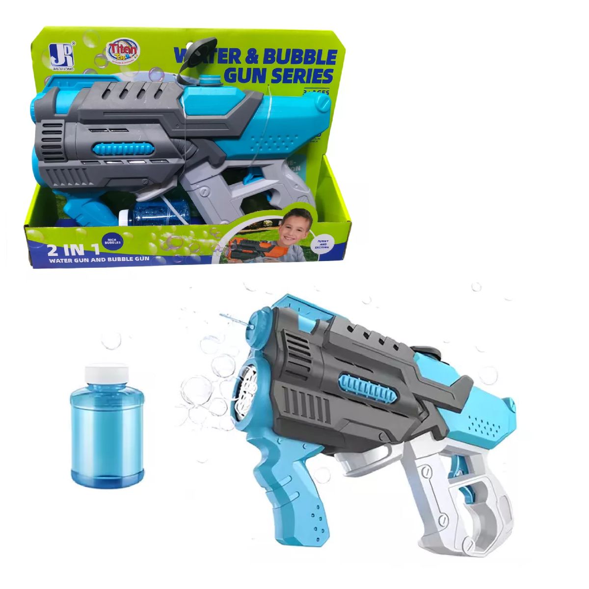 GENERICO - Nueva Pistola Lanza Burbujas Recargable -Azul