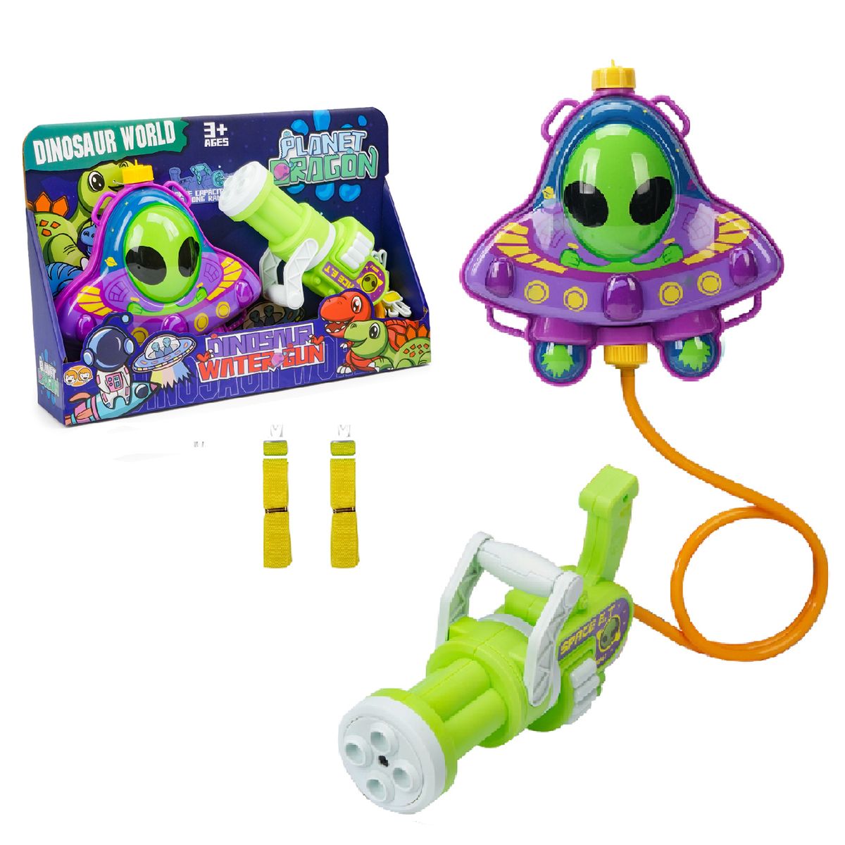 GENERICO - Nueva Mochila con Pistola Dinosaur Watergun -Ovni