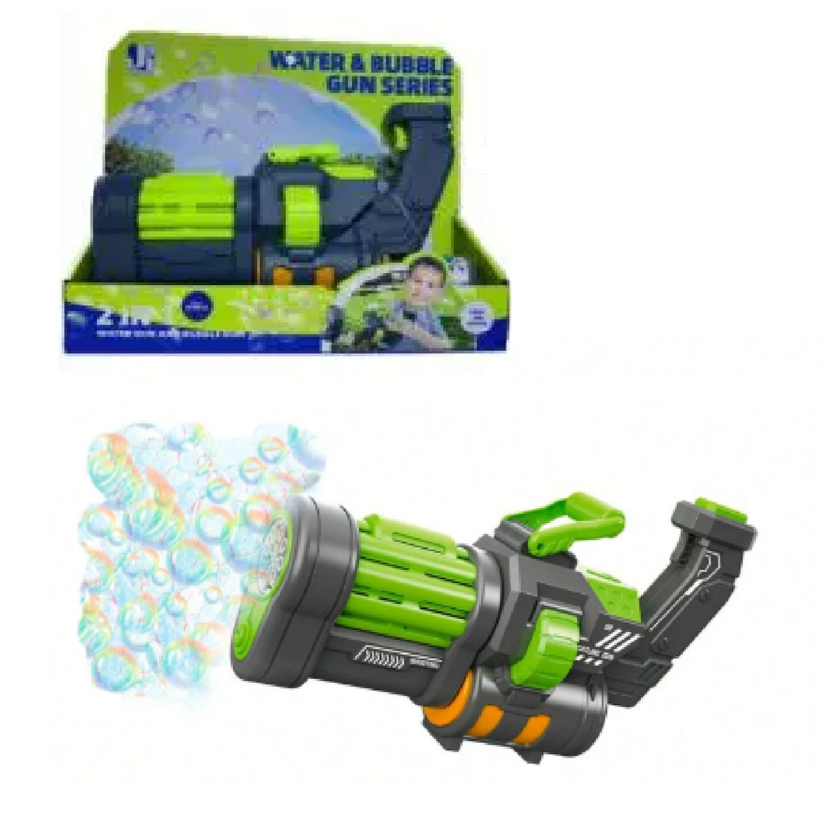 GENERICO - Nueva Pistola Metralleta Lanza Burbujas -Negro