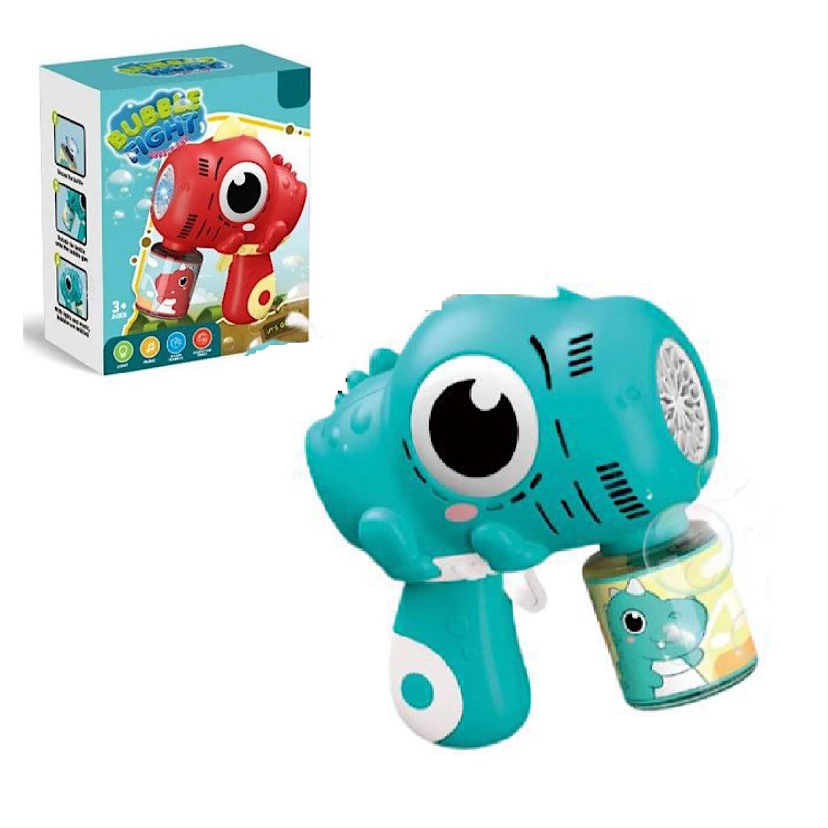 GENERICO - Nueva Pistola De Burbujas Recargable Dinosaurio -Azul