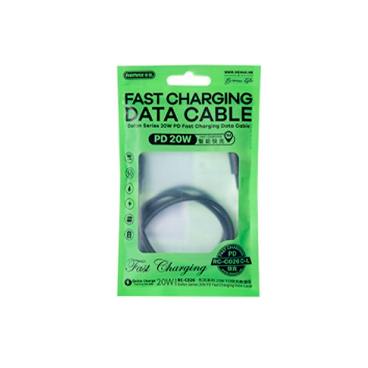 REMAX - CABLE REMAX RC-C026 TIPO-C A LIGHTNING NEGRO