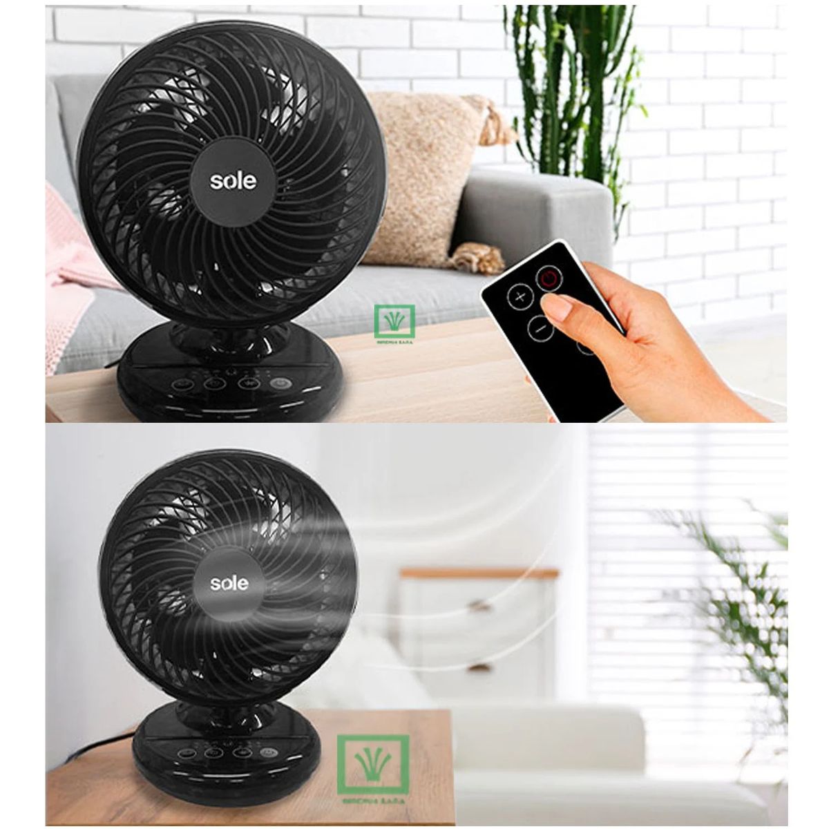 SOLE - Ventilador Sole moderno 30W SOLAIR016 Black