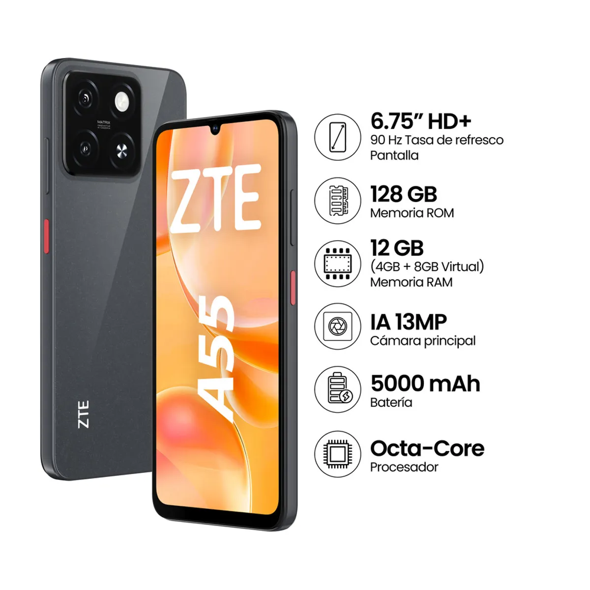 ZTE - ZTE A55 4GB+128GB - NEGRO