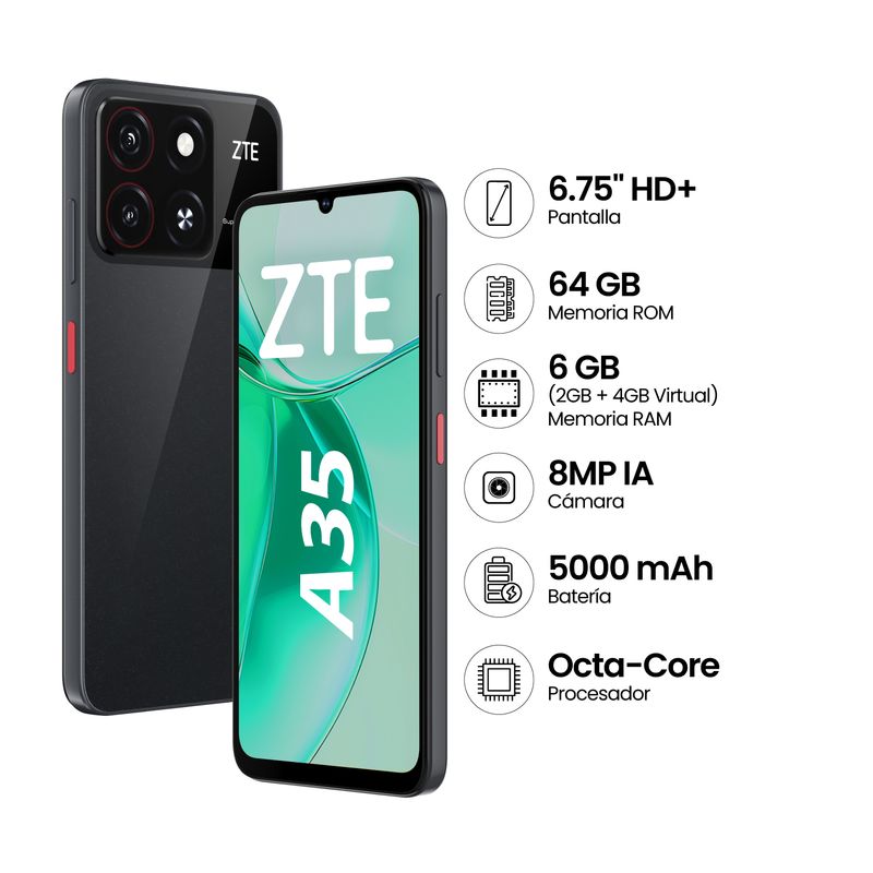 ZTE - ZTE BLADE A35 2GB+64GB - NEGRO.-