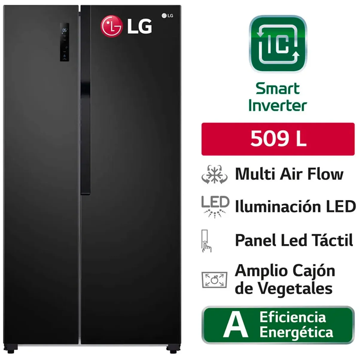 LG - REFRIGERADORA LG SIDE BY SIDE NO FROST GS51MPD AHBGLPR 509 L NEGRO