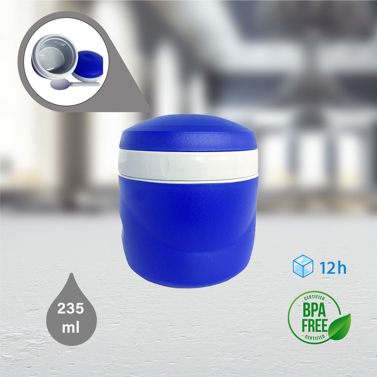 THERMOS - Thermos conservador de comida Snack Jack Azul 235 ml