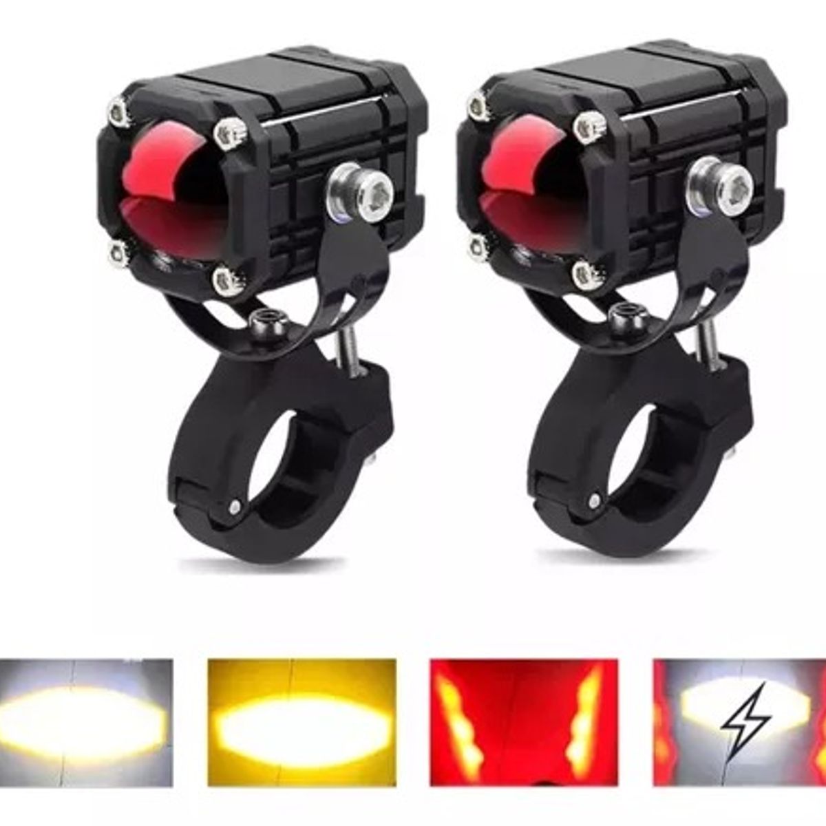 GENERICO - Faros De Lupa Luz Led Spot Luz Para Moto Ojo Diabólico 2pcs