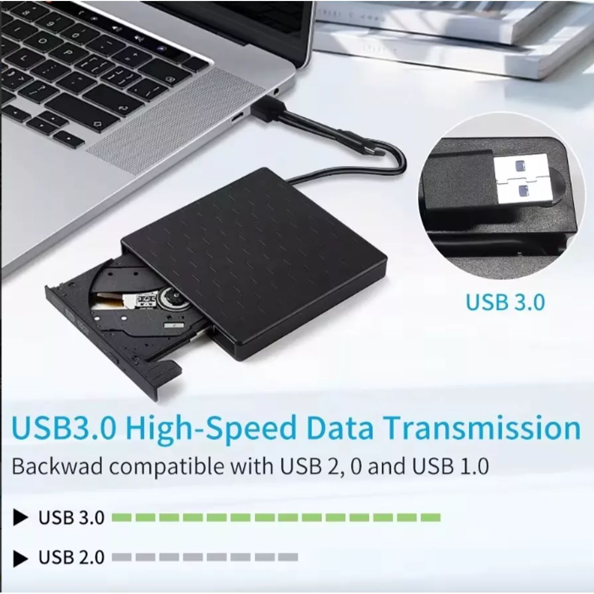 GENERICO - LECTORA GRABADORA EXTERNA CD DVD USB USB-C