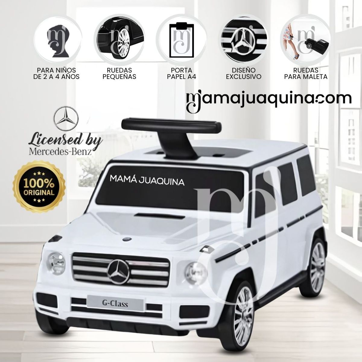 MERCEDES - Correpasillo de arrastre Maleta Buggie «BUGGIE BAG» White