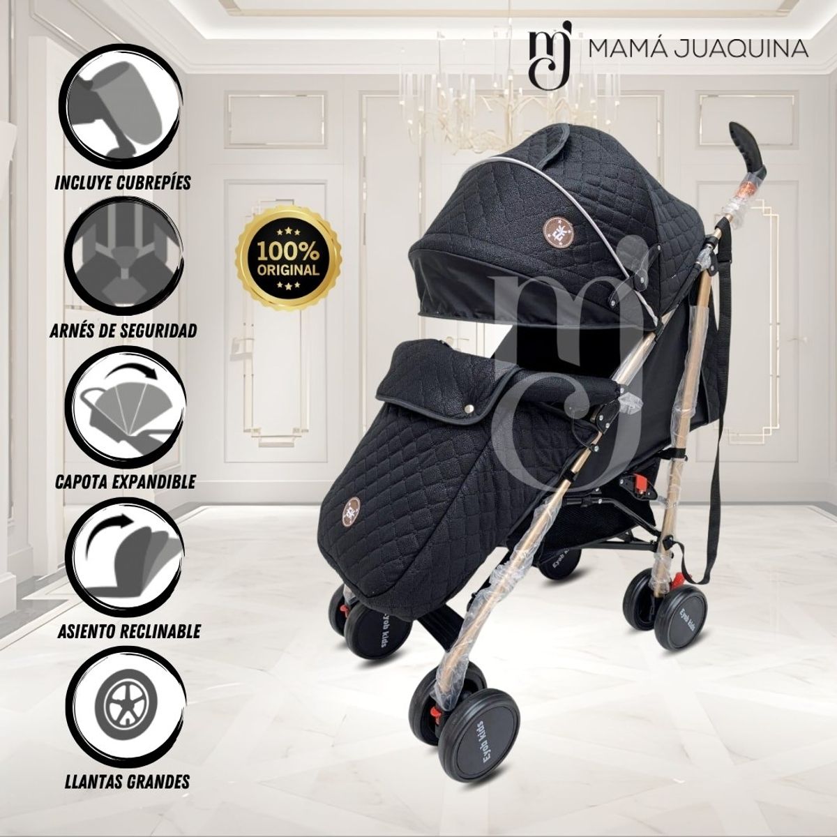 KIDS - Coche Bastón  «ISABEL PRO» Black