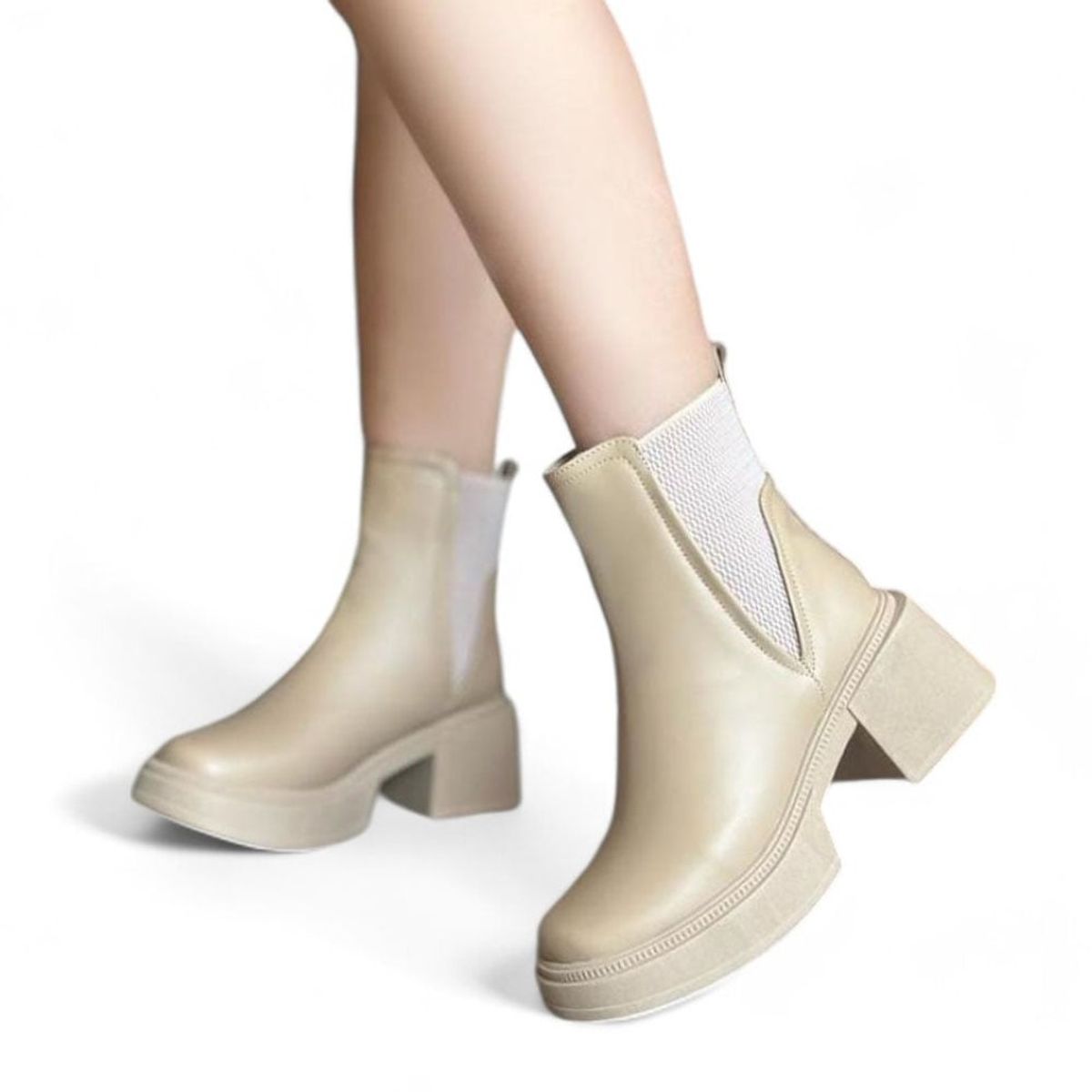 GENERICO - Botin Mujer Yomar Gravado 1177 5C-58 Color Beige