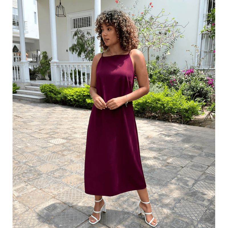 EQUI - Vestido Scuba Largo Rosé