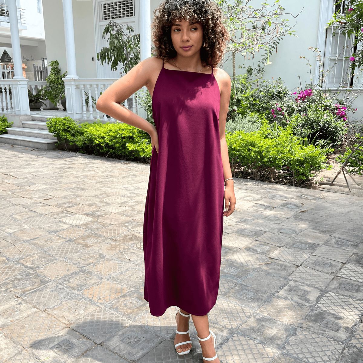 EQUI - Vestido Scuba Largo Rosé