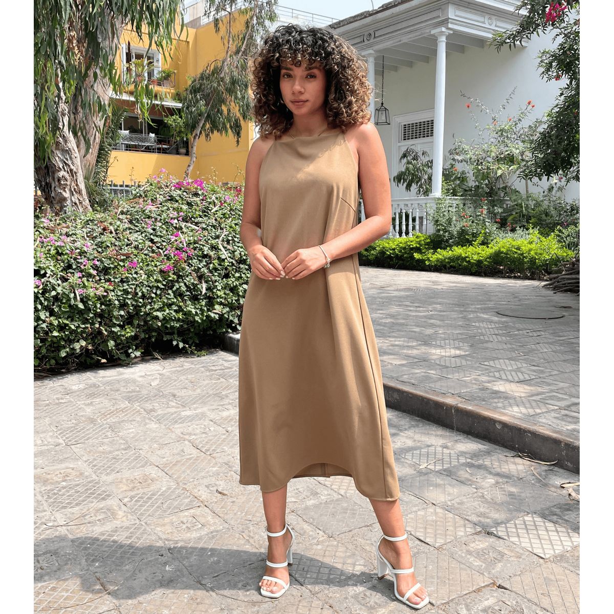 EQUI - Vestido Scuba Largo Rosé