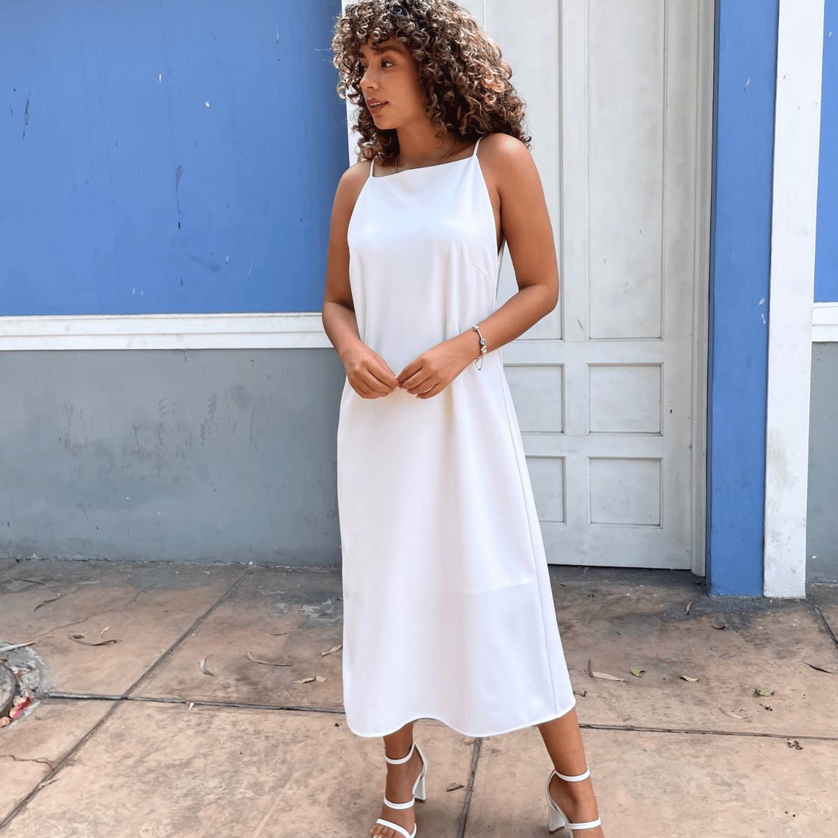 EQUI - Vestido Scuba Largo Rosé