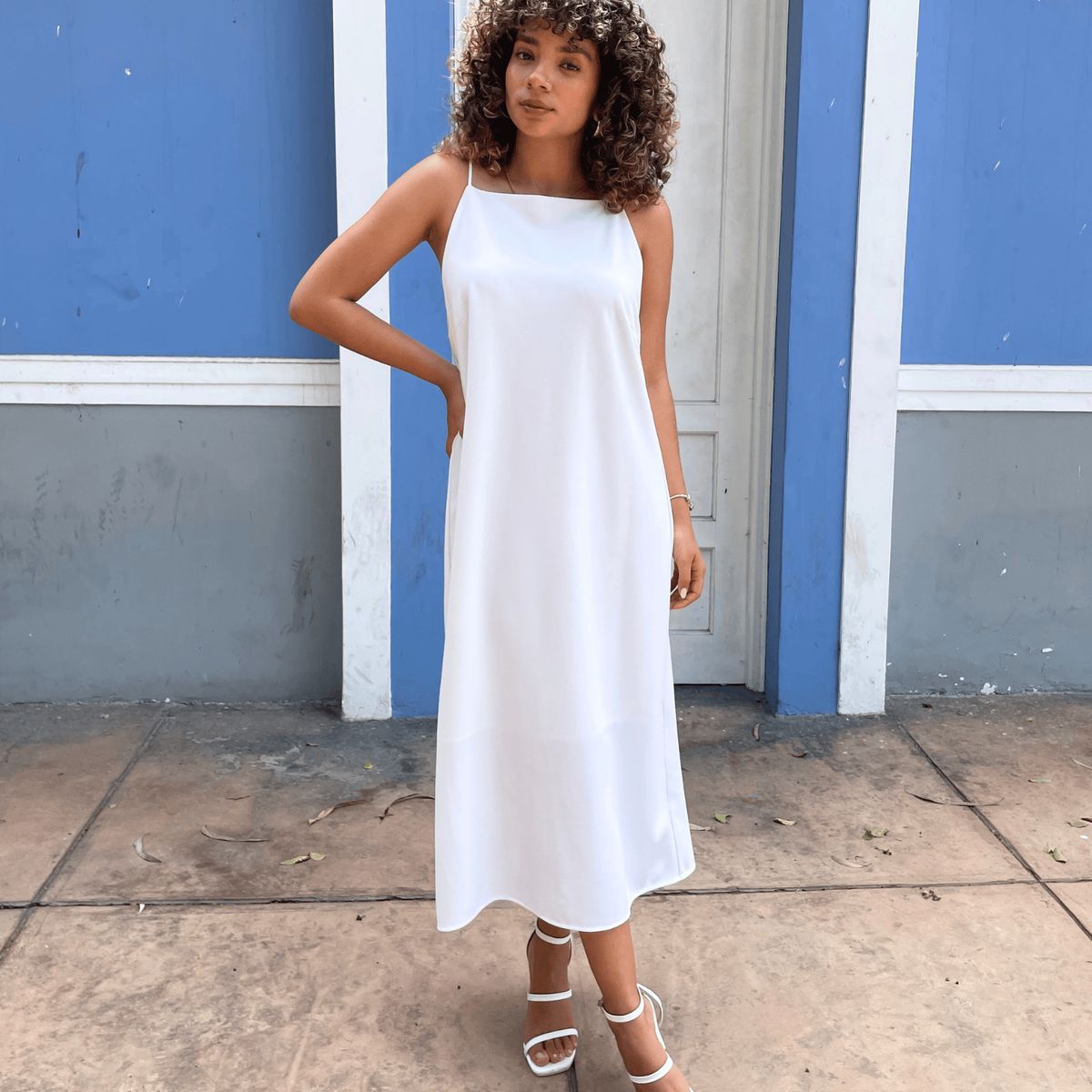 EQUI - Vestido Scuba Largo Rosé