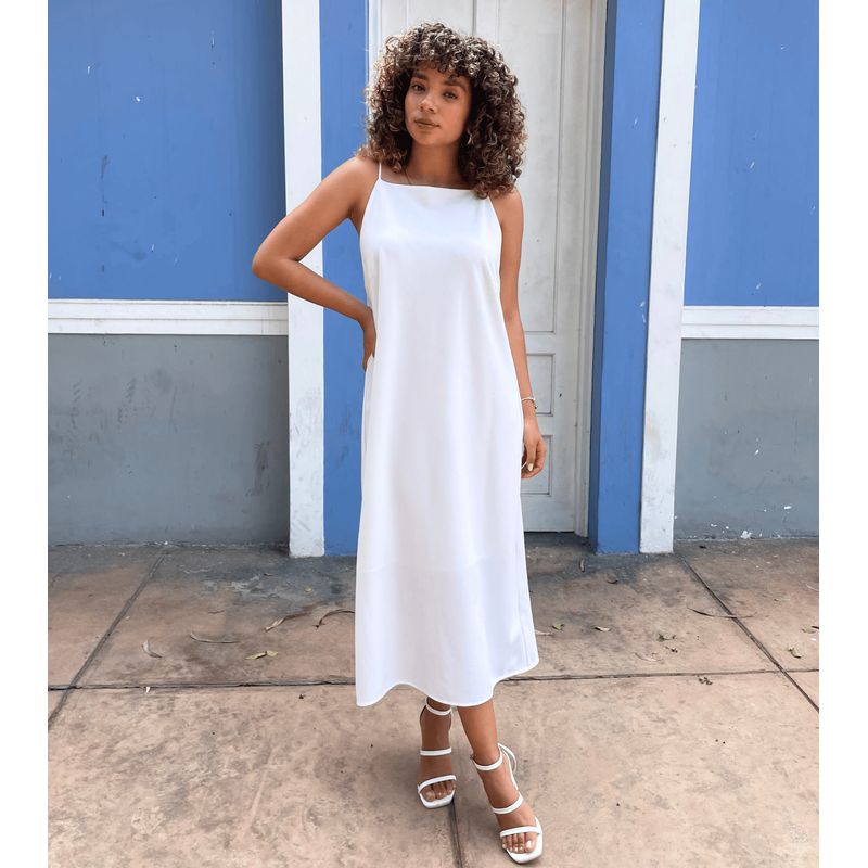 EQUI - Vestido Scuba Largo Rosé