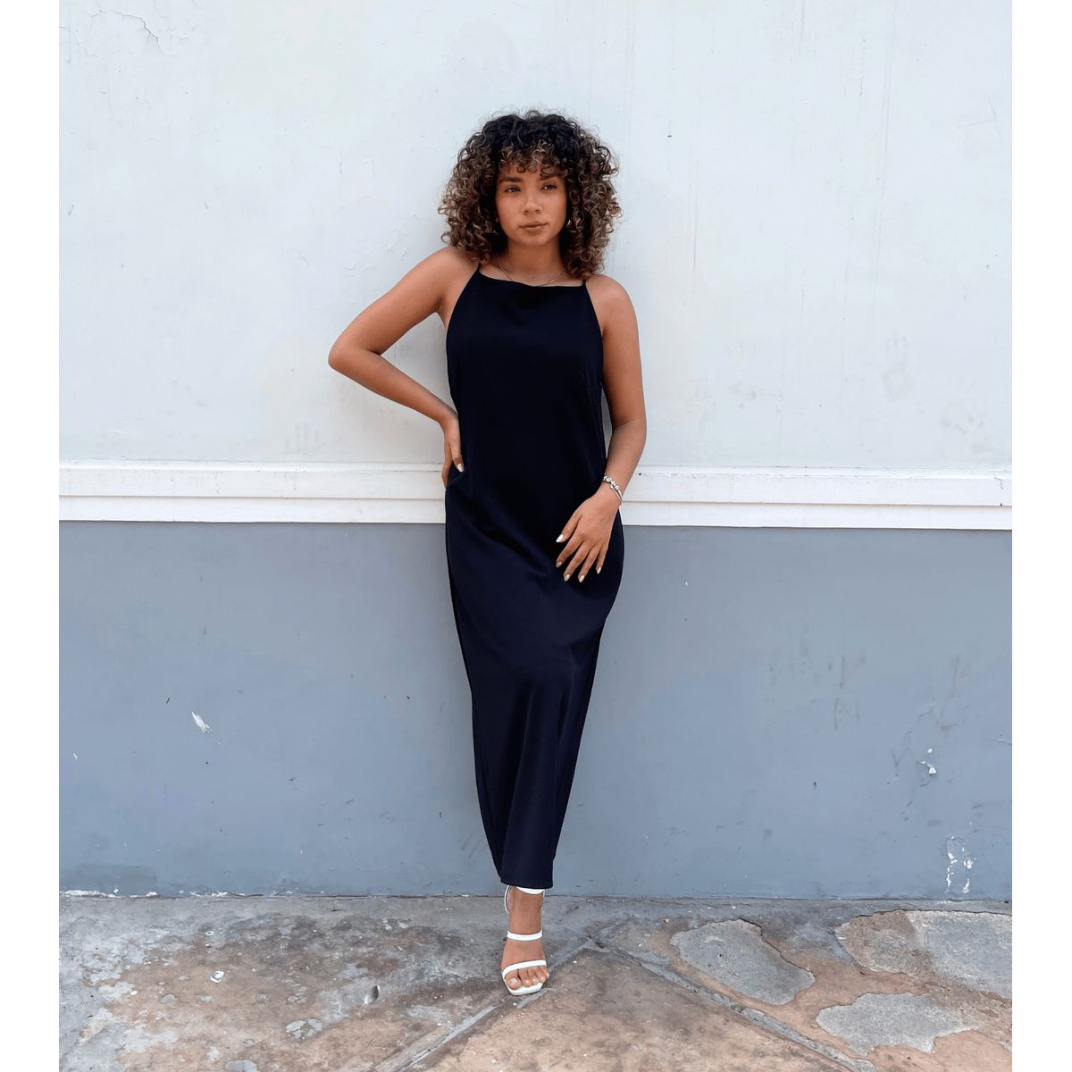 EQUI - Vestido Scuba Largo Rosé