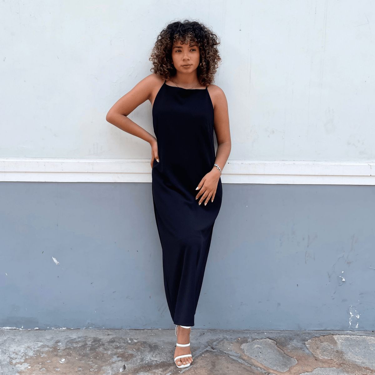 EQUI - Vestido Scuba Largo Rosé