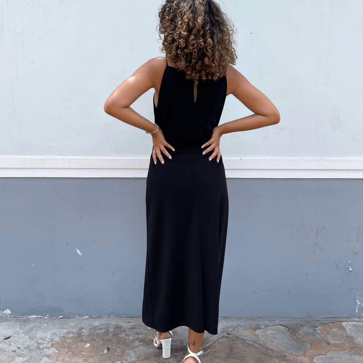 EQUI - Vestido Scuba Largo Rosé