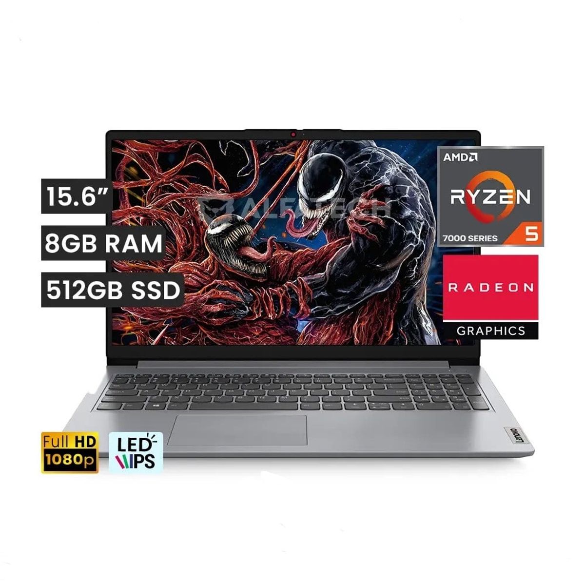 LENOVO - Laptop Lenovo Ideapad 1 R5 7520U 8gb 512gb 15.6 Fhd Grey