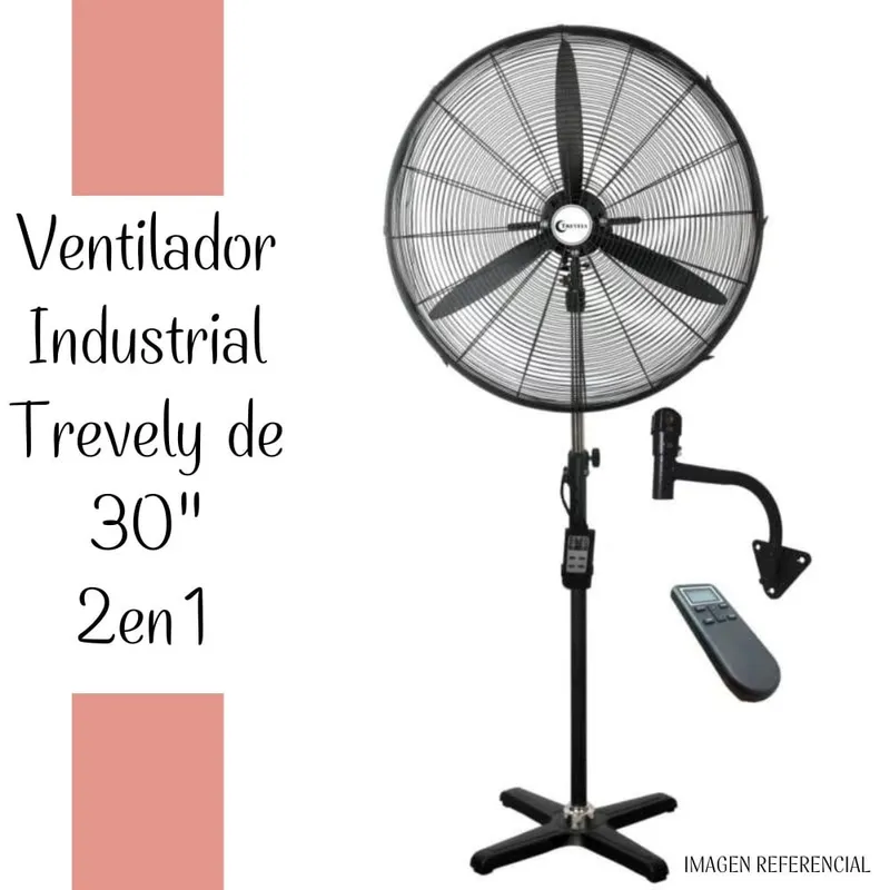 PREMIER - Ventilador Industrial Trevely 30" 2 en 1 con Control Remoto– 230 watts