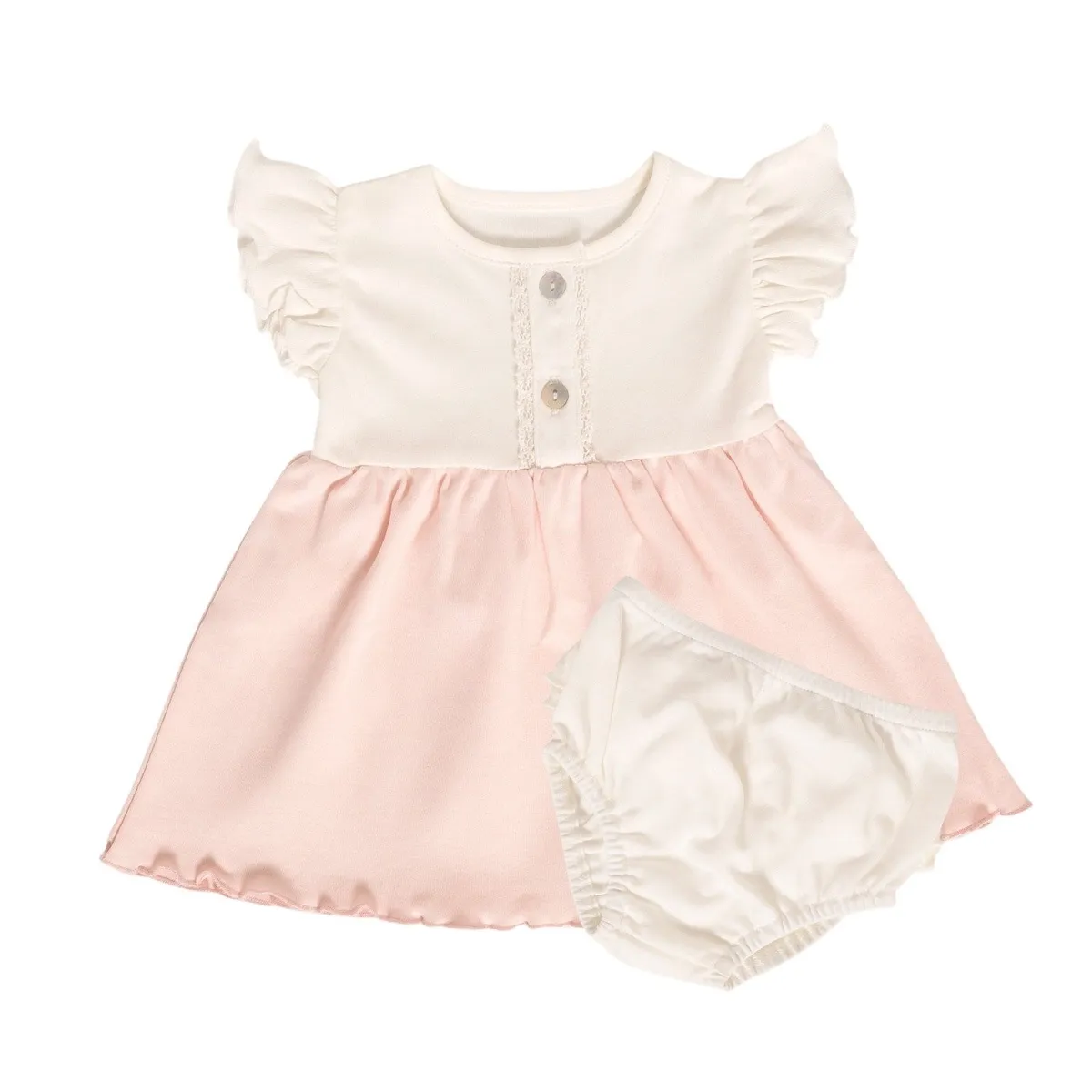 RIKURIY - Vestido Volantes rosa Rikury