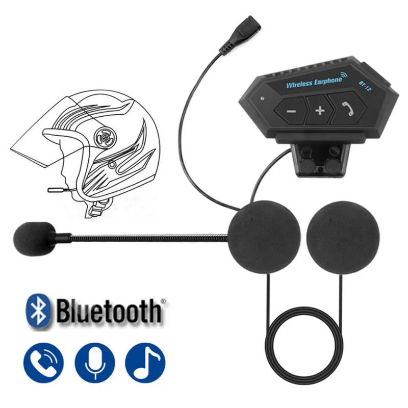 SEISA - Audífonos Bluetooth para Casco Moto Auriculares Inalámbricos