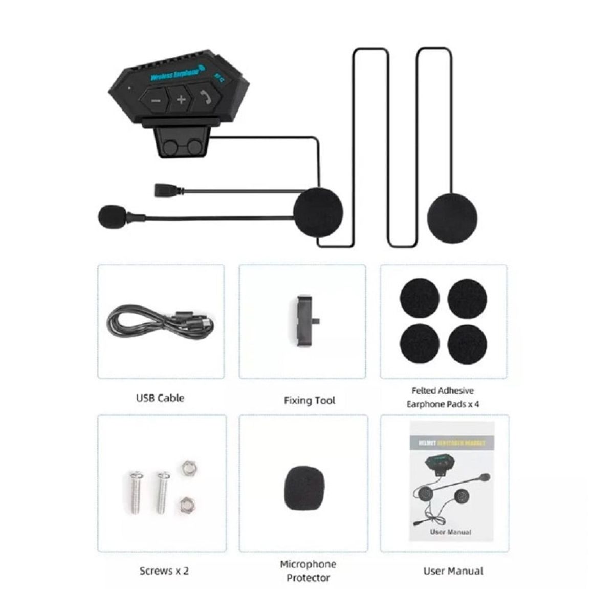 SEISA - Audífonos Bluetooth para Casco Moto Auriculares Inalámbricos