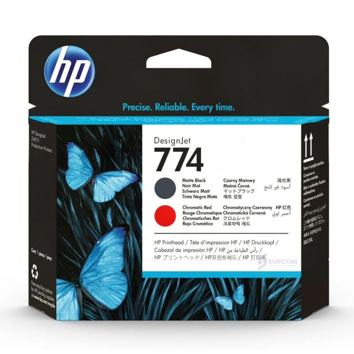 HP - Cabezal HP 774 Negro Mate / Rojo Cromático (P2V97A) Original