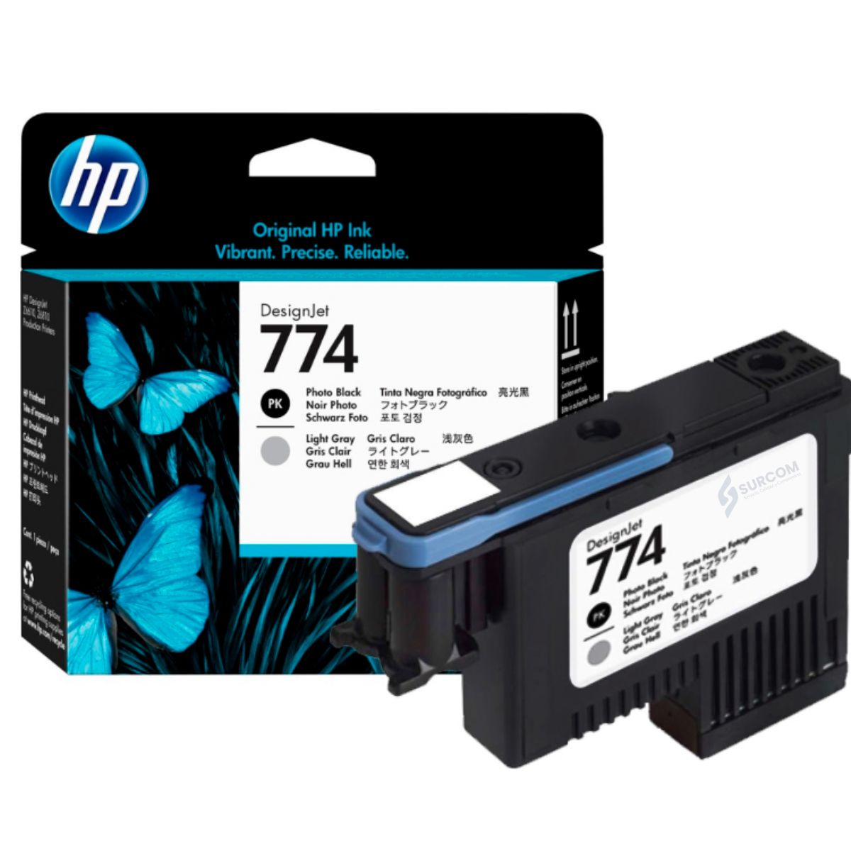 HP - Cabezal HP 774 (P2W00A) Photo Black / Light Gray Original