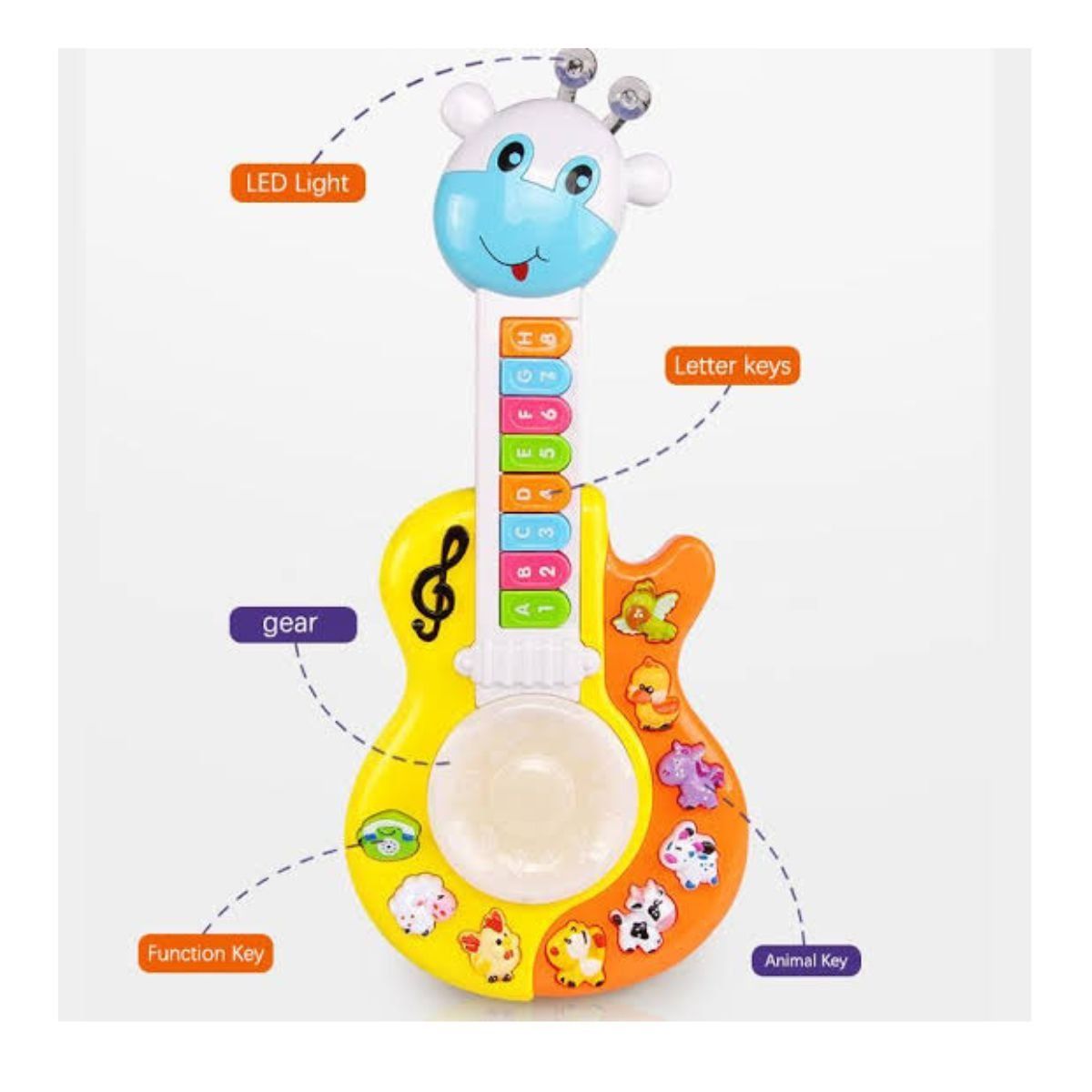 GENERICO - Juguete Guitarra Musical Para Bebes Jirafa Con Luz Y Sonido