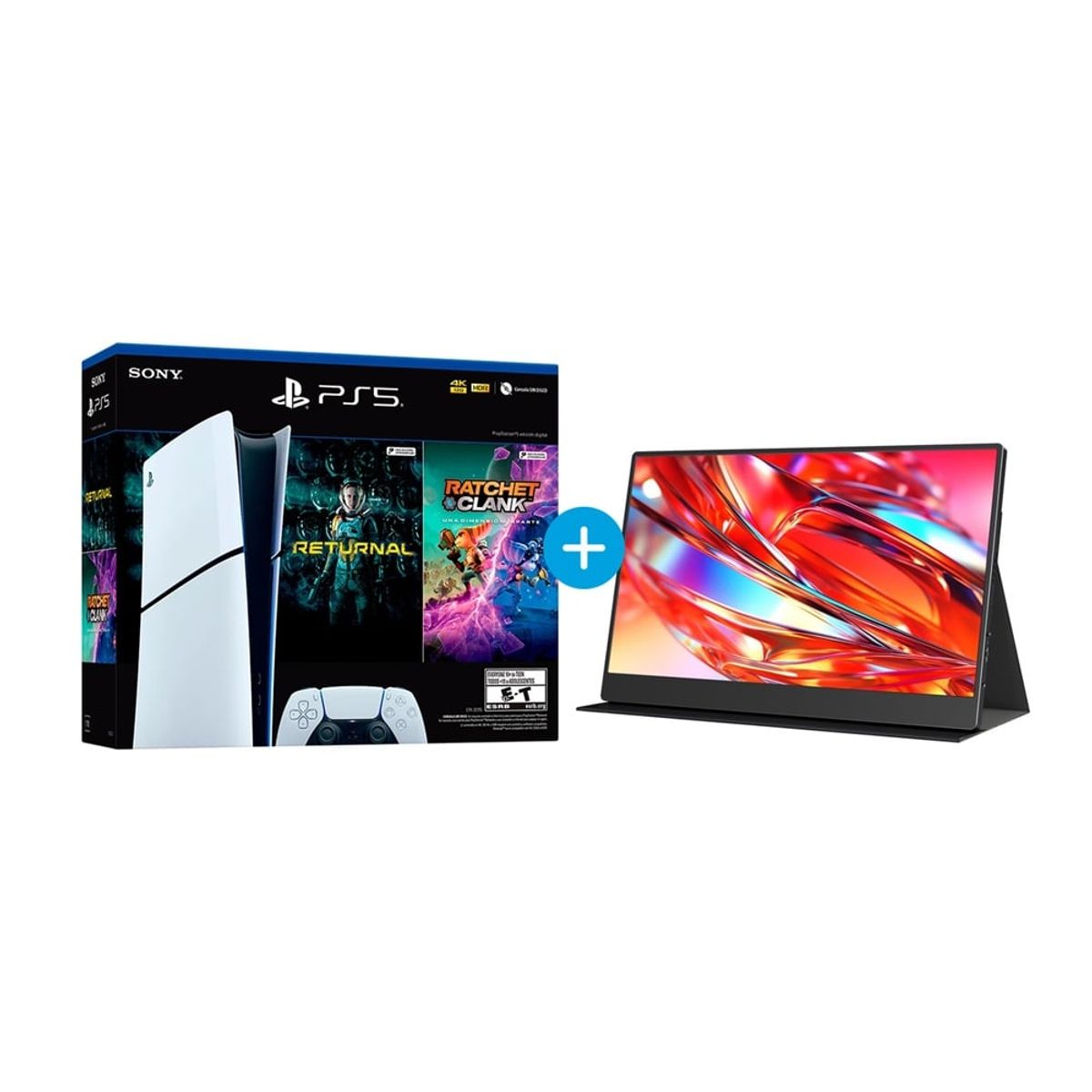 SONY - Combo Playstation 5 Slim Digital y Monitor portátil de 15.6"