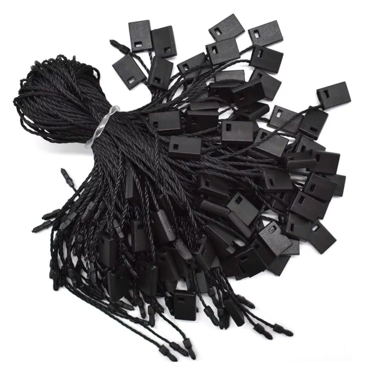 GENERICO - Precinto Manual Pita Sujetador Cordon Negro X1000u Ropa