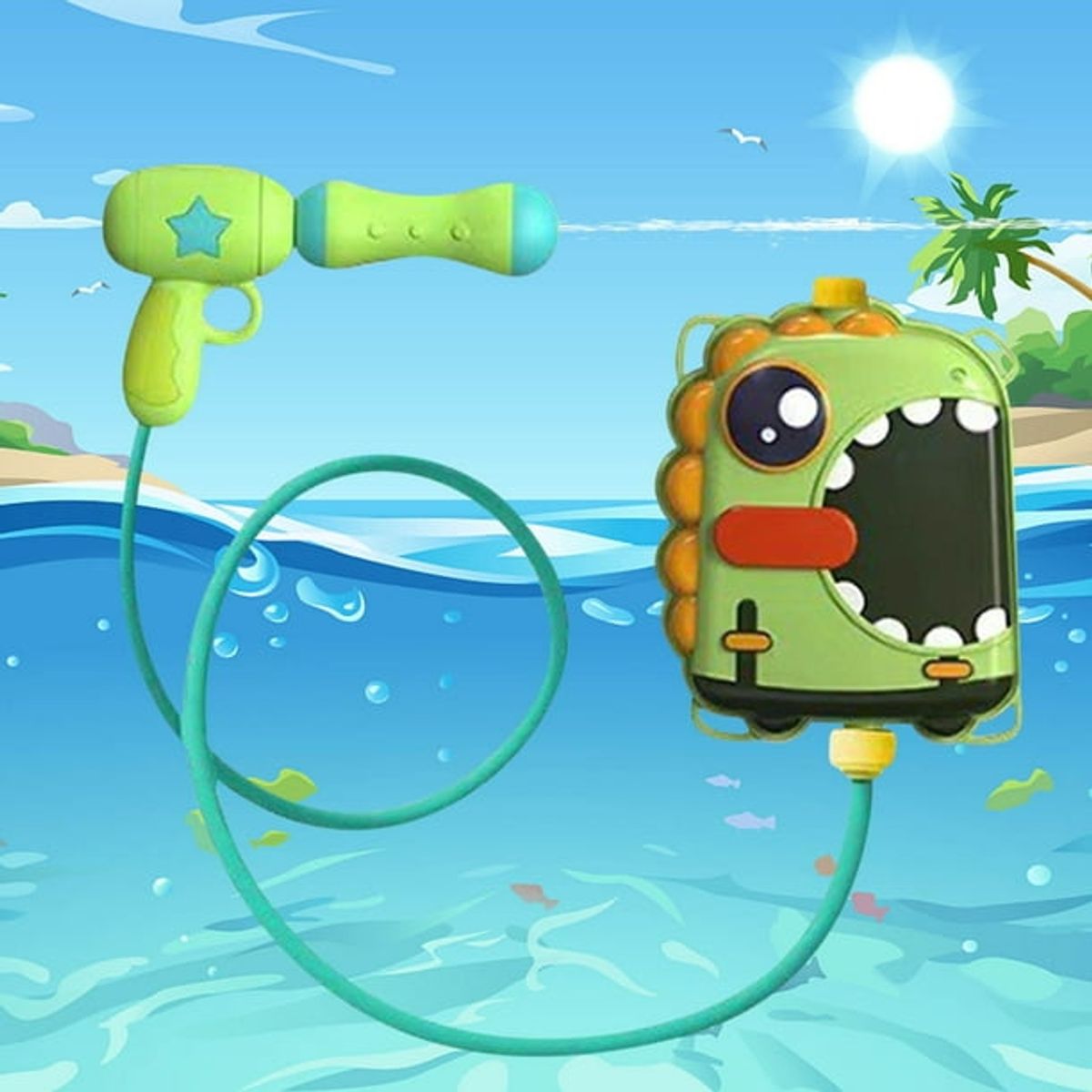 GENERICO - PISTOLA DE AGUA CANTIMPLORA DINOSAURIO - VERANO PLAYA PISCINA